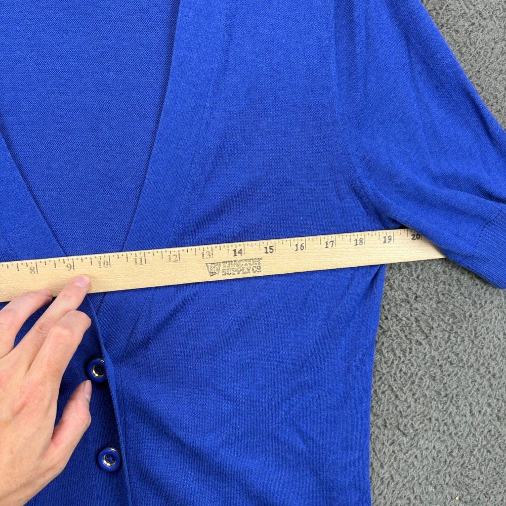 Banana Republic Womens Royal Blue Short Sleeve V-Neck Button Front Cardigan L - Picture 3 of 7